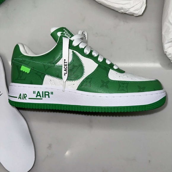 Nike x Louis Vuitton x Virgil Abloh Air Force 1’s AF1s Green/White - Picture 8 of 9